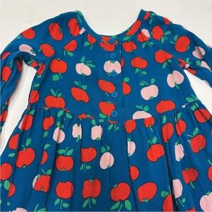 Hanna Andersson Blue Dress with Red Apple Print